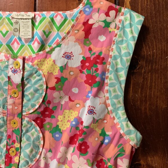 Matilda Jane Pink Floral Print Leah Sleeveless Women's Medium Fit & Flare Dress - Picture 7 of 16